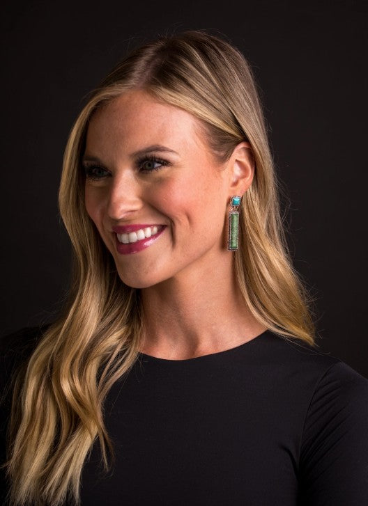 West & Co. Turquoise & Emerald Drop Oorbellen