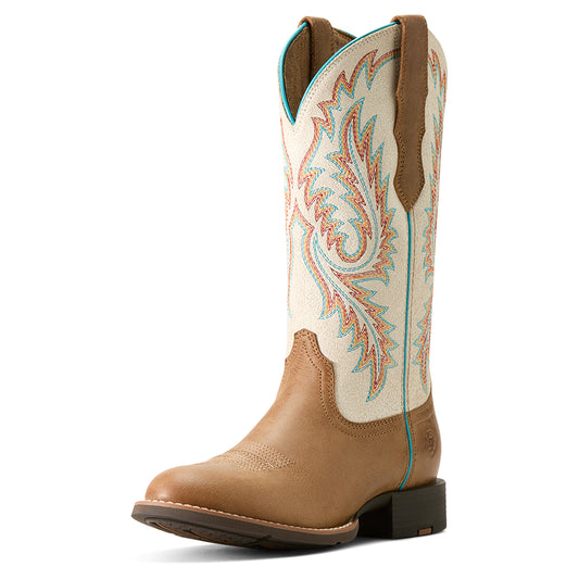 Round Up W Toe Western Boot Sand