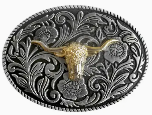 Buckle longhorn goud