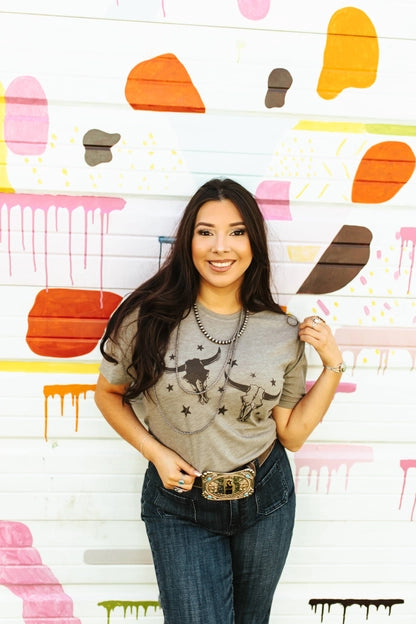 T shirt boy friend fit dubbele longhorn