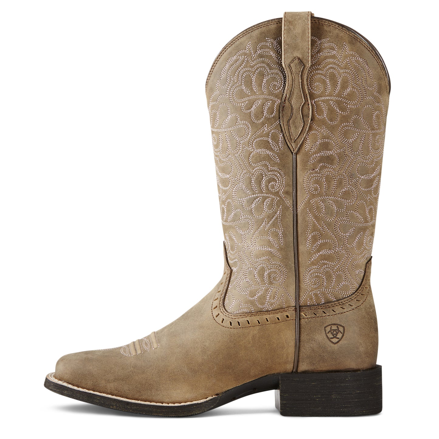Ariat Round Up Remuda Wide Square Toe Western Boot Brown bomber