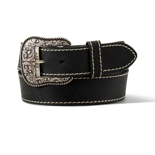 Ariat riem zwart met bloemen details