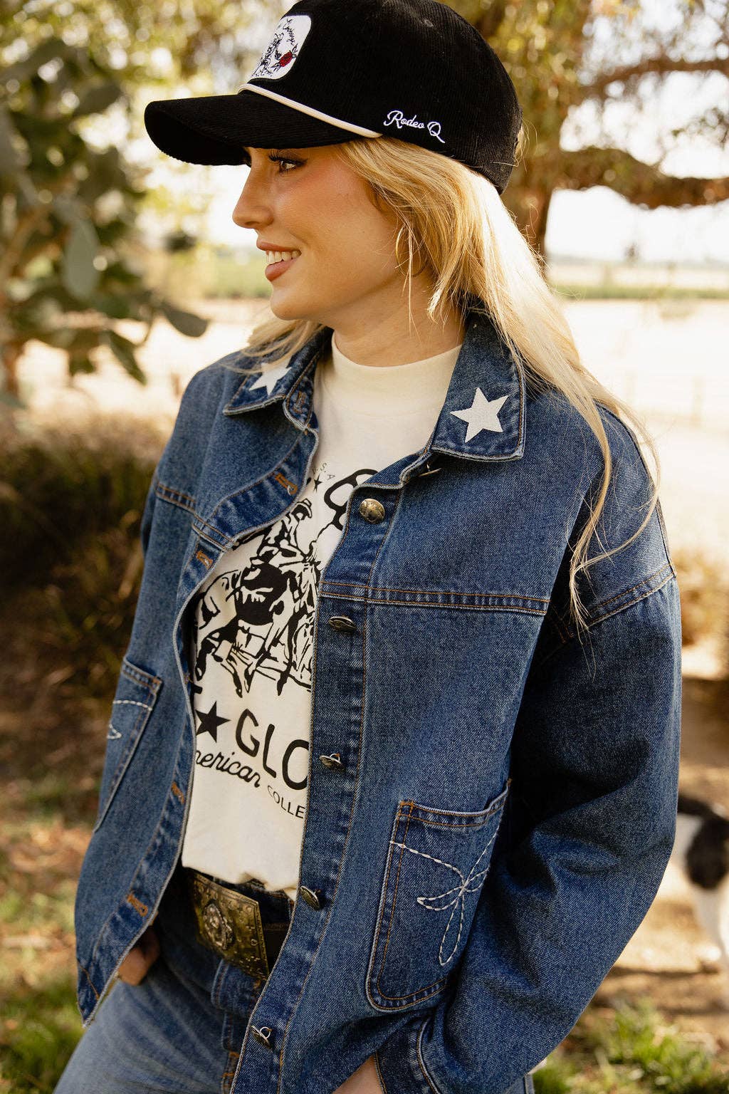 Saddle Up Cowgirl Jacket – Western Denim Jacket met Rodeo Details