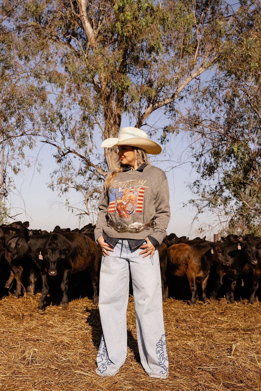 Patriot Paisley Jeans – Dames Western Jeans met Paisley Borduurwerk