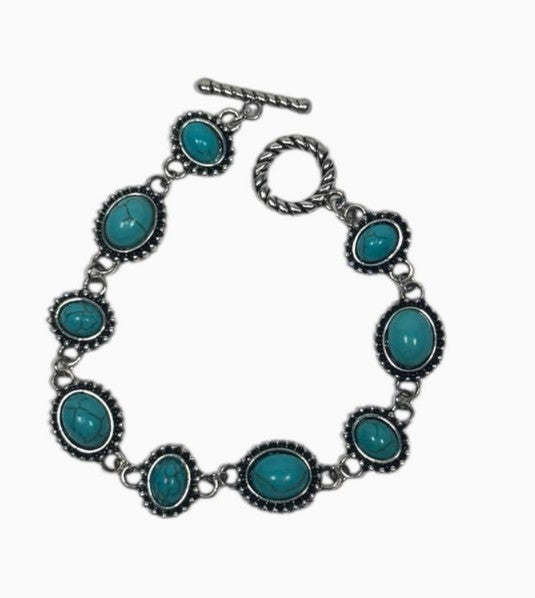 West & Co. Oval Turquoise Link Armband