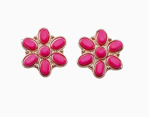 West & Co. Pink Flower Stud Oorbellen