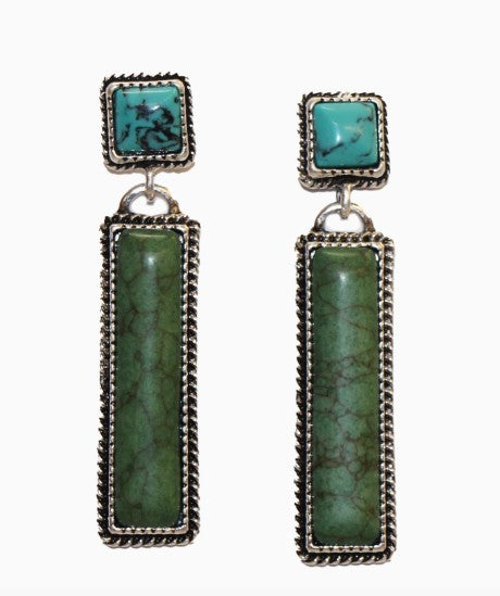 West & Co. Turquoise & Emerald Drop Oorbellen