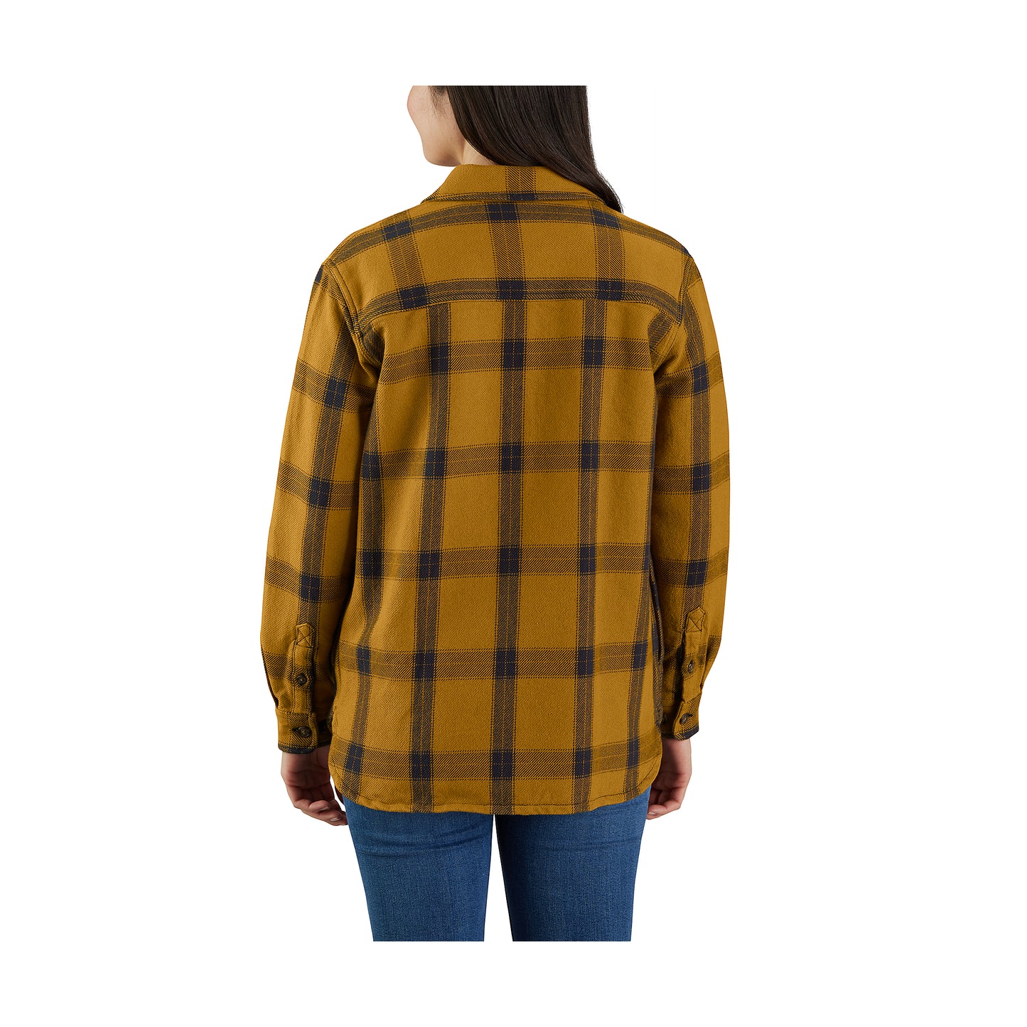 Loose Fit Heavyweight Twill Long-Sleeve Plaid Shirt