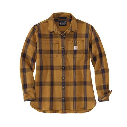 Loose Fit Heavyweight Twill Long-Sleeve Plaid Shirt