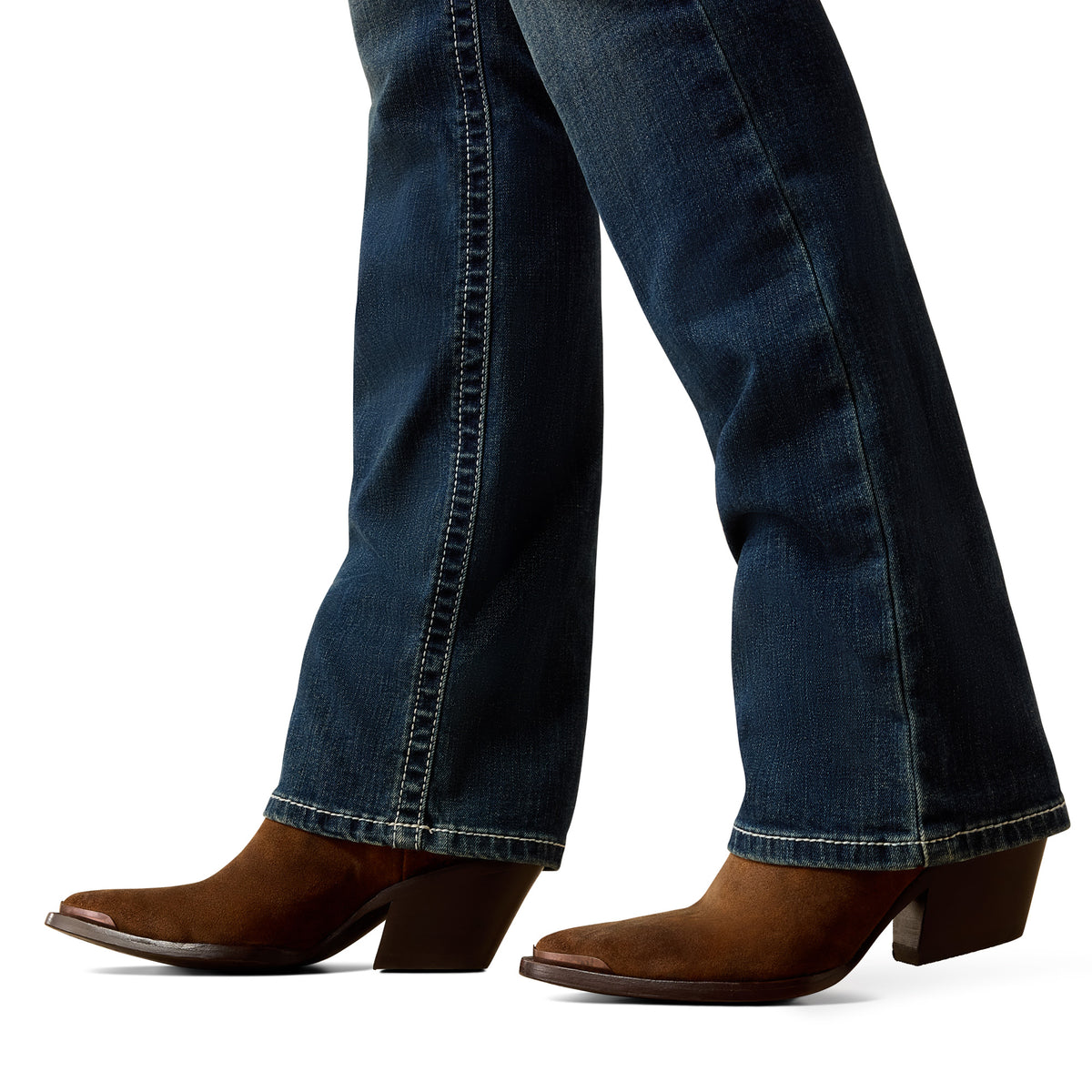 Ariat R.E.A.L. Mid Rise Stretch Icon Stackable Straight Leg Jean kleur Ocean