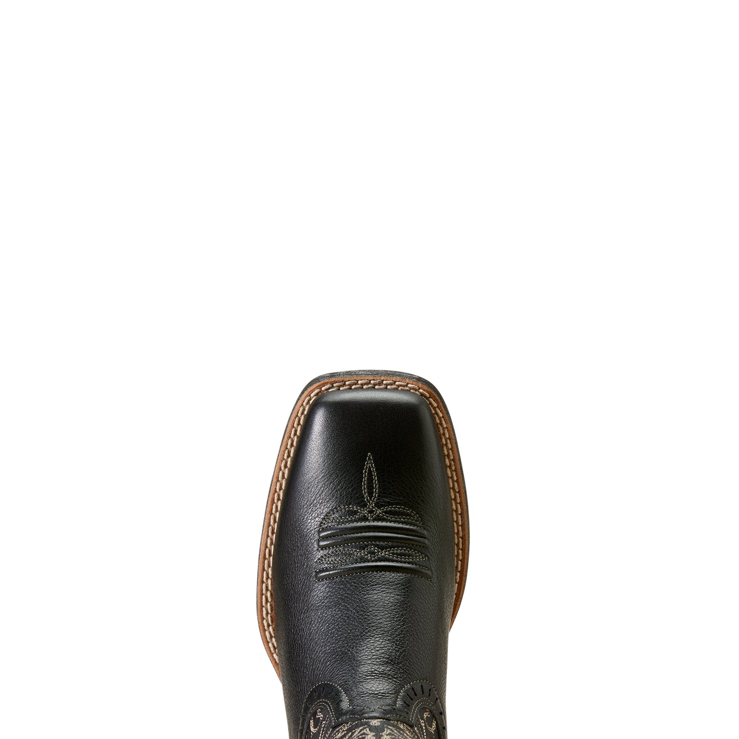 Ariat Round Up Remuda Wide Square Toe Western Boot Black Deertan