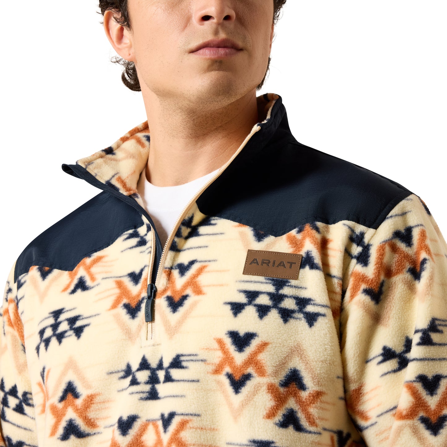 Ariat Basis Fleece Pullover Oxford Tan Arrows