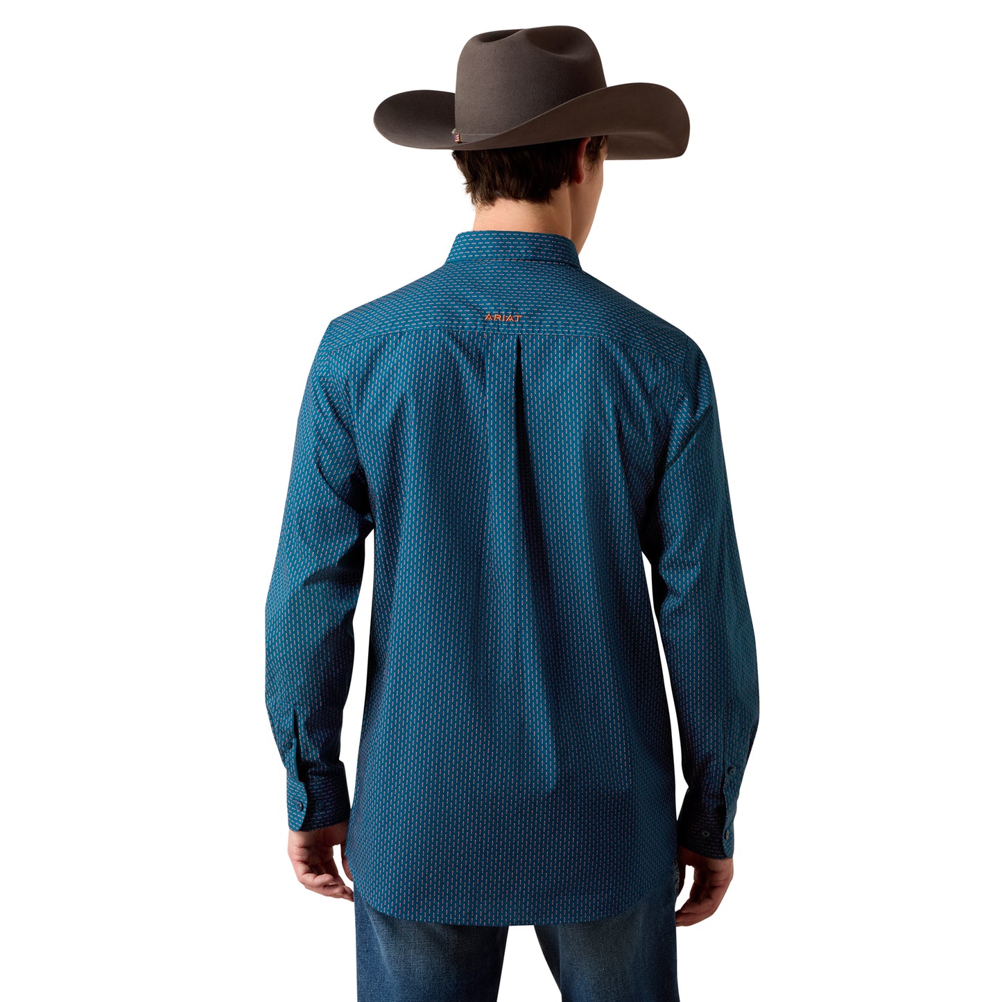 Ariat Claude Fitted Shirt – Sailor Blue Micro Geometric Print