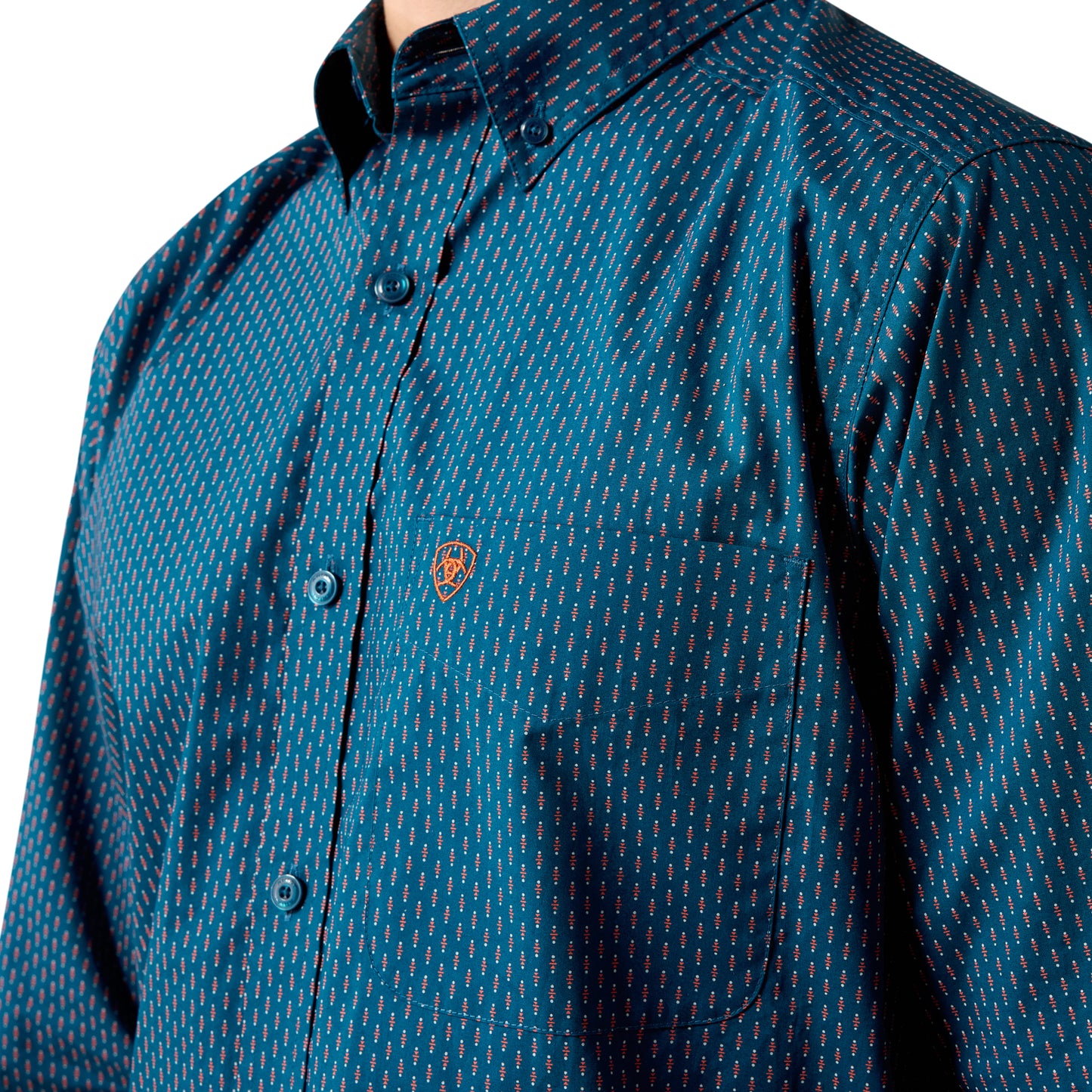 Ariat Claude Fitted Shirt – Sailor Blue Micro Geometric Print