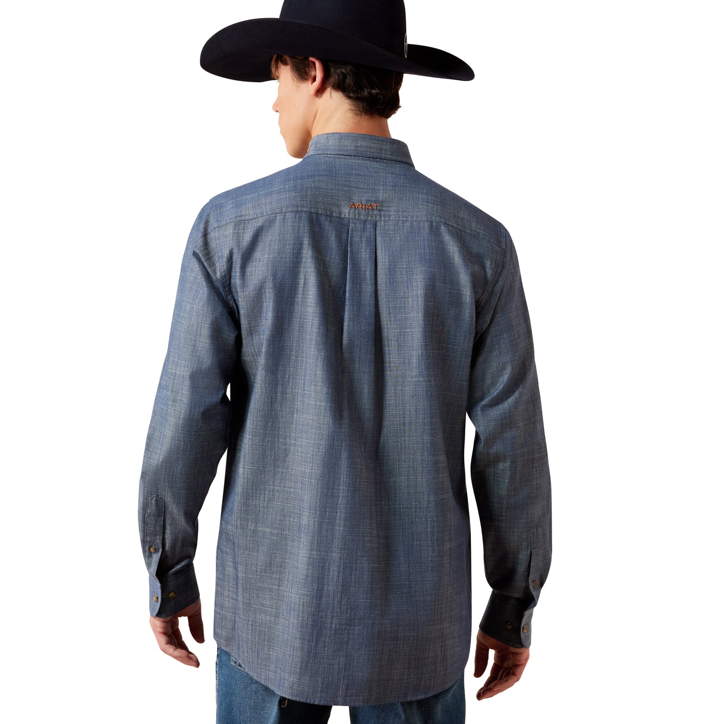 Ariat Team Logo Twill Fitted Shirt – Chambray Blue | Heren Western Overhemd