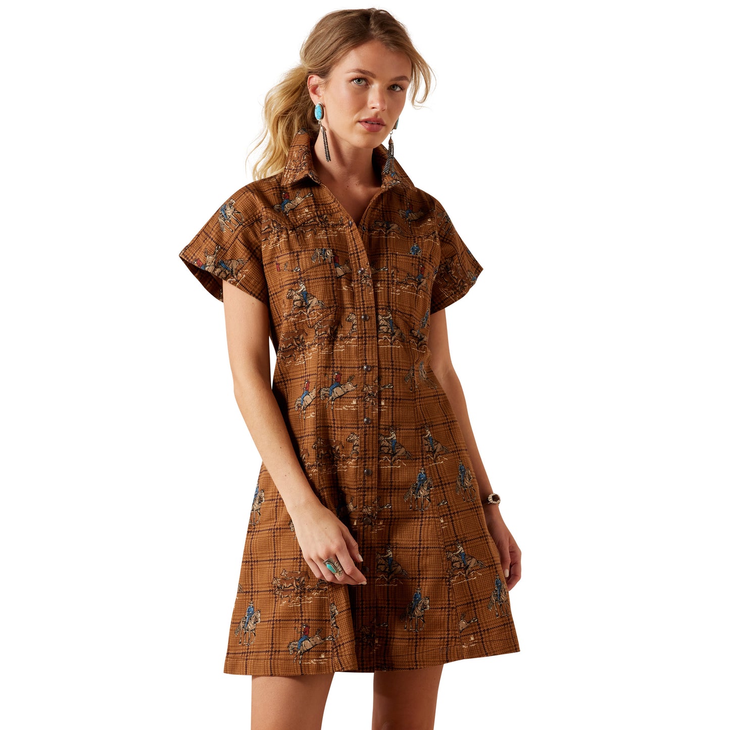 Ariat Cody Dress – Glen Plaid Rodeo
