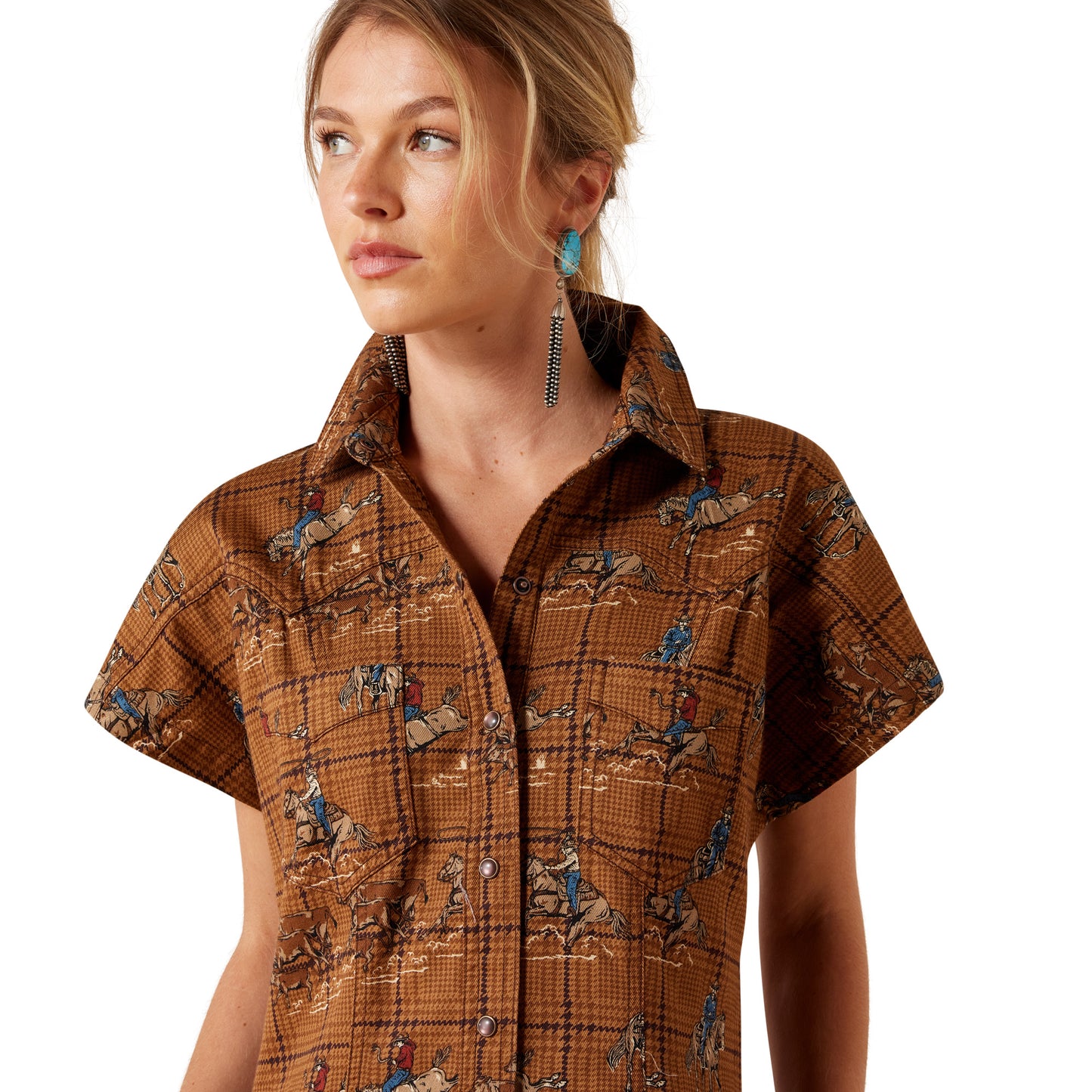 Ariat Cody Dress – Glen Plaid Rodeo