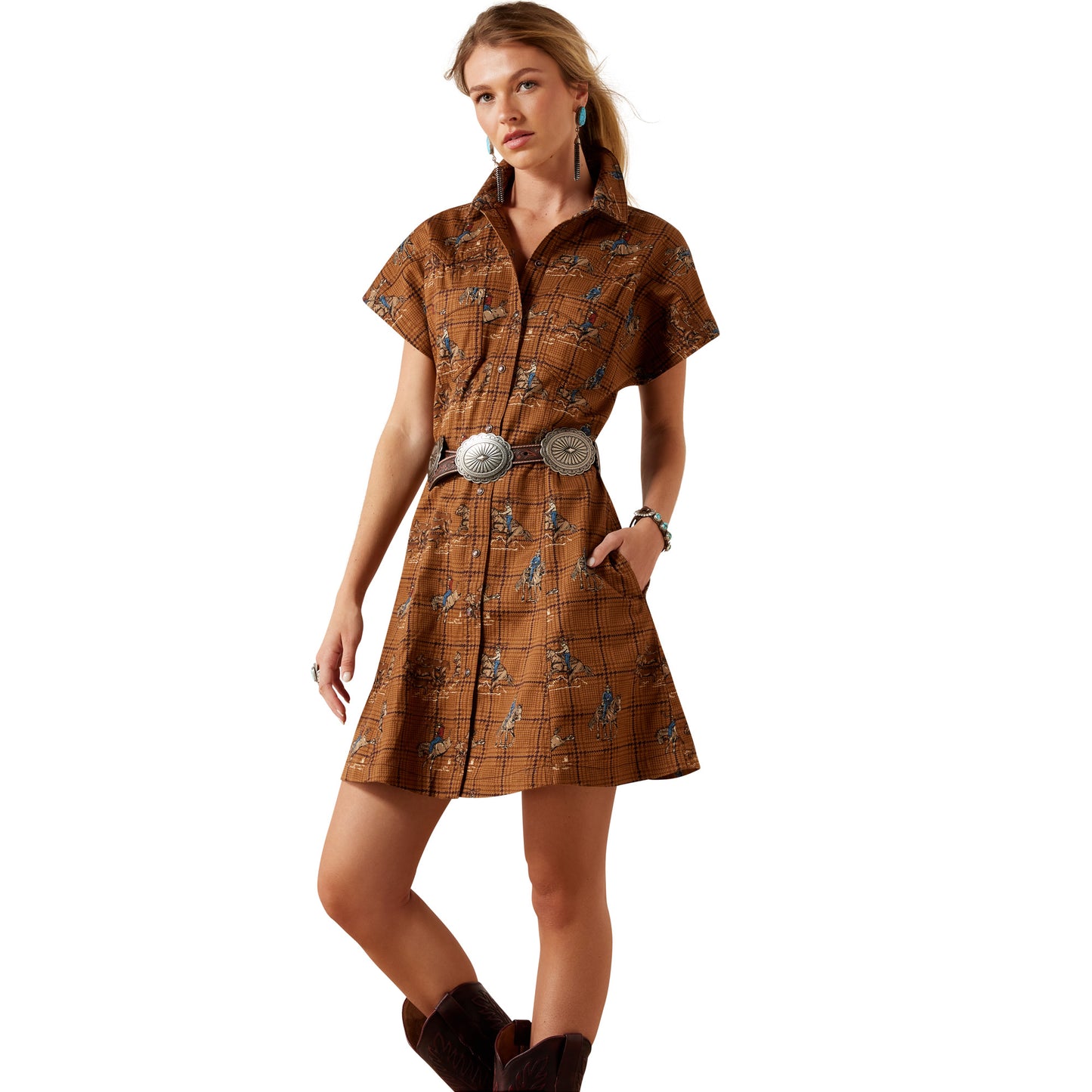 Ariat Cody Dress – Glen Plaid Rodeo