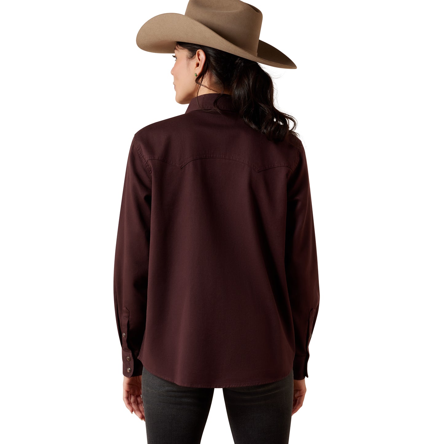 Ariat Earthbound Western Snap Shirt – Chocolate Plum | Dames Western Blouse