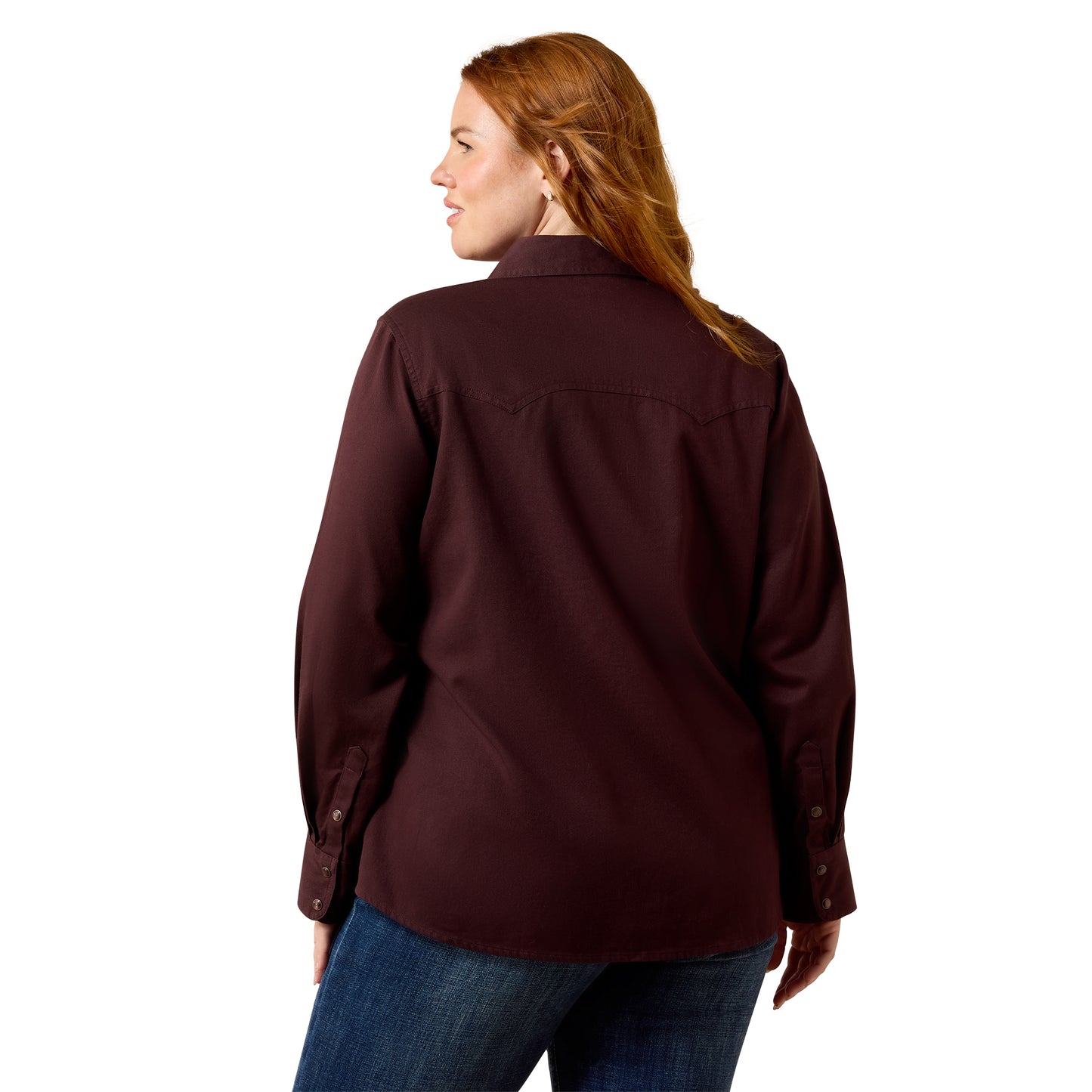 Ariat Earthbound Western Snap Shirt – Chocolate Plum | Dames Western Blouse