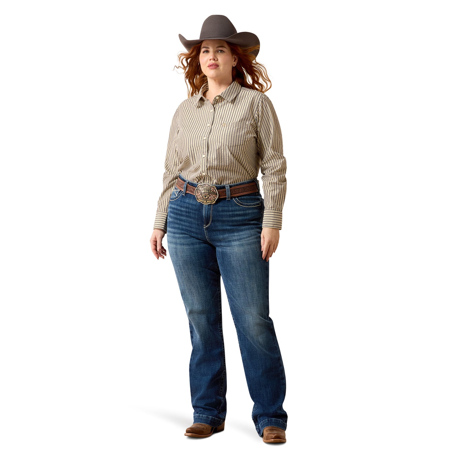 Ariat Kirby Stretch Shirt - Chocolate Plum Stripe