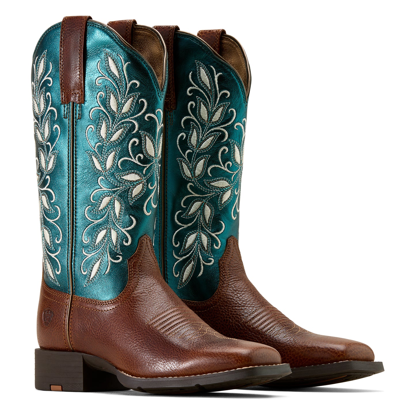 Ariat Round Up Holly Wide Square Toe Western Boot Blauw