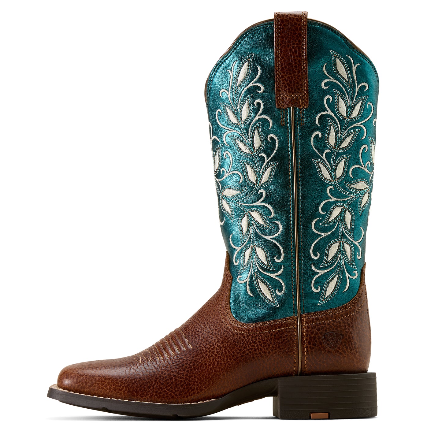 Ariat Round Up Holly Wide Square Toe Western Boot Blauw