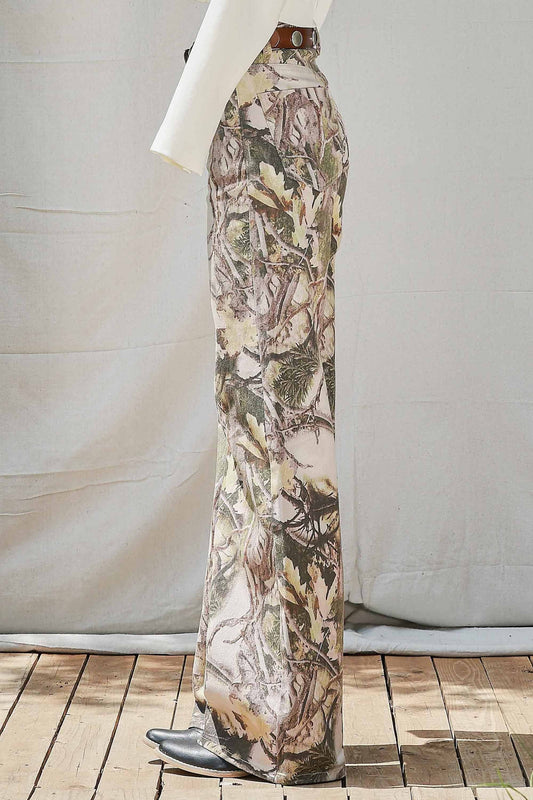 Camouflage broek high rise