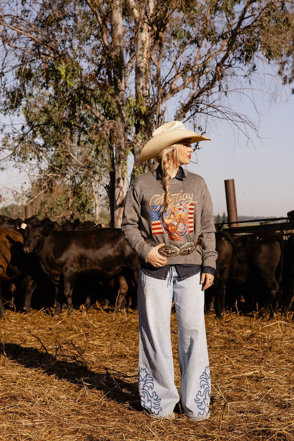Patriot Paisley Jeans – Dames Western Jeans met Paisley Borduurwerk