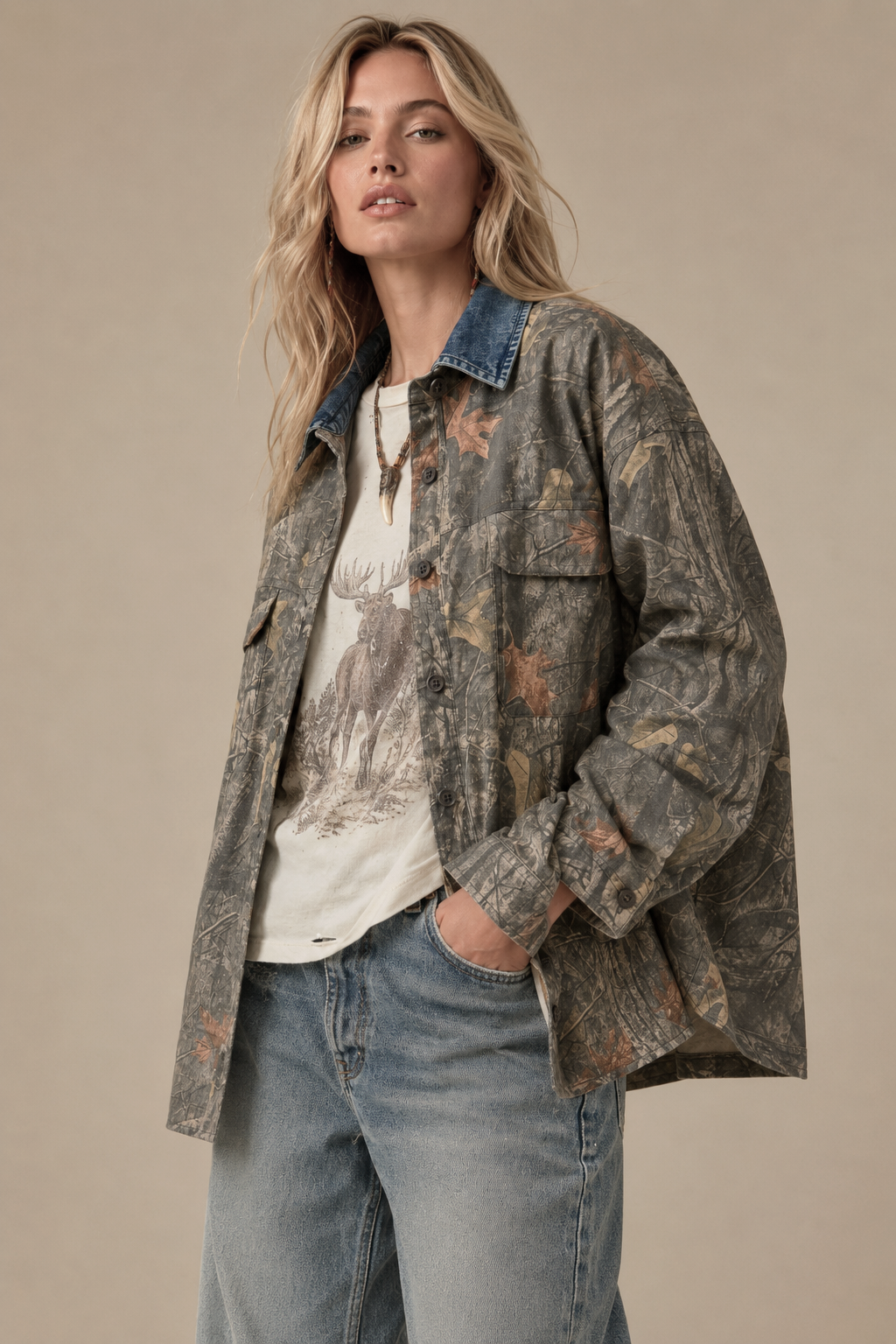 Woodland Camo Denim shirt