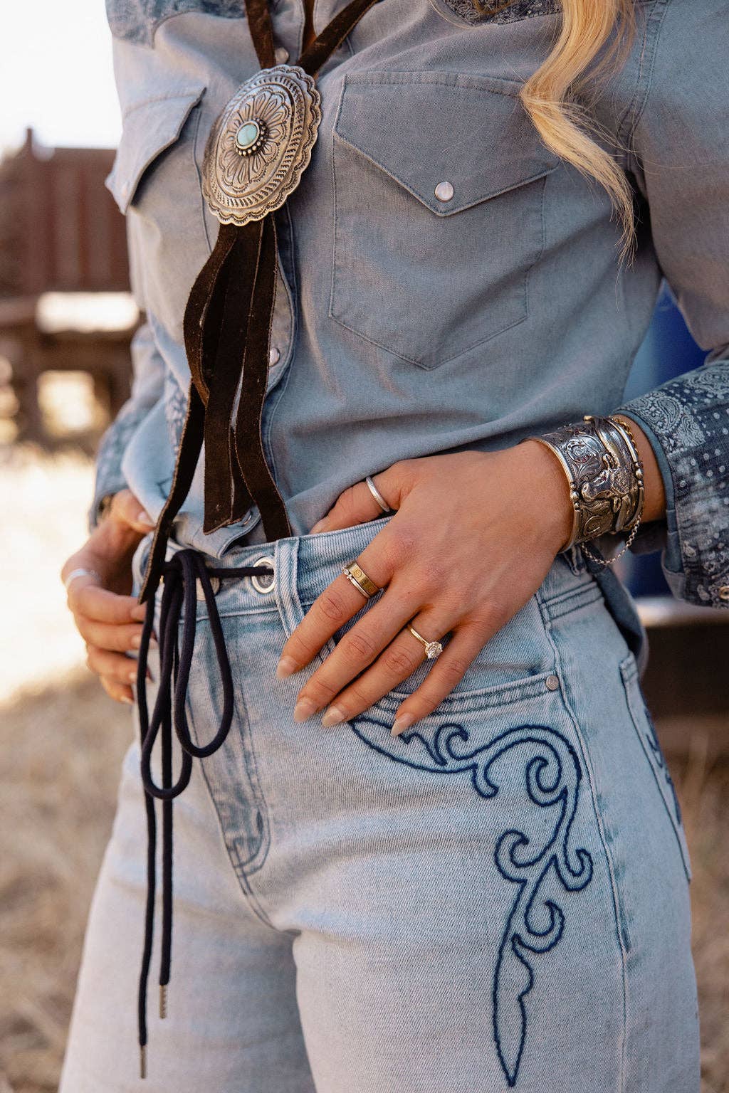 Patriot Paisley Jeans – Dames Western Jeans met Paisley Borduurwerk
