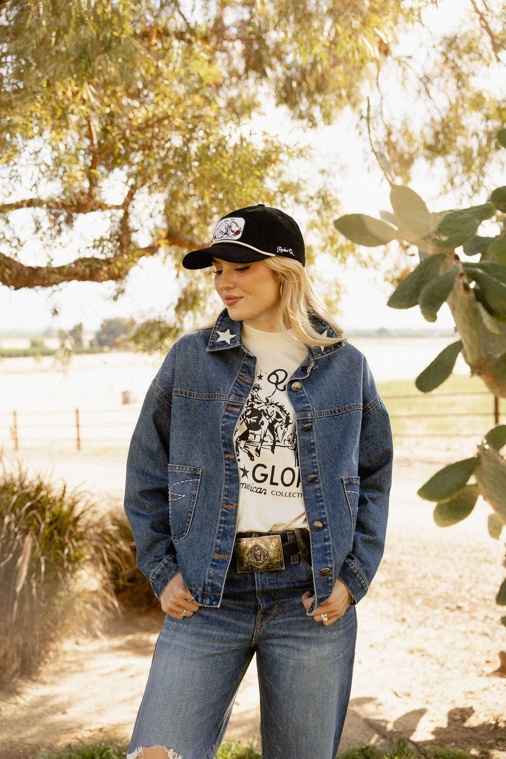 Saddle Up Cowgirl Jacket – Western Denim Jacket met Rodeo Details
