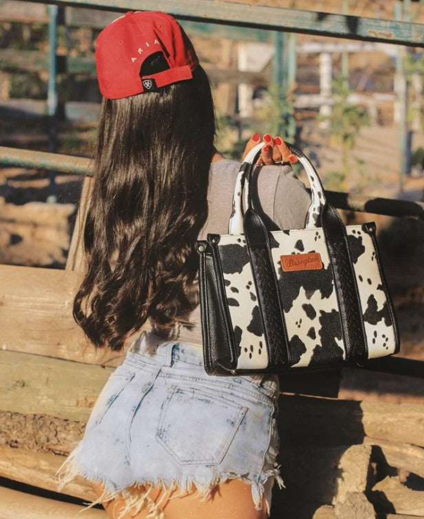 Montana West Wrangler handtas koeienvlekken leer